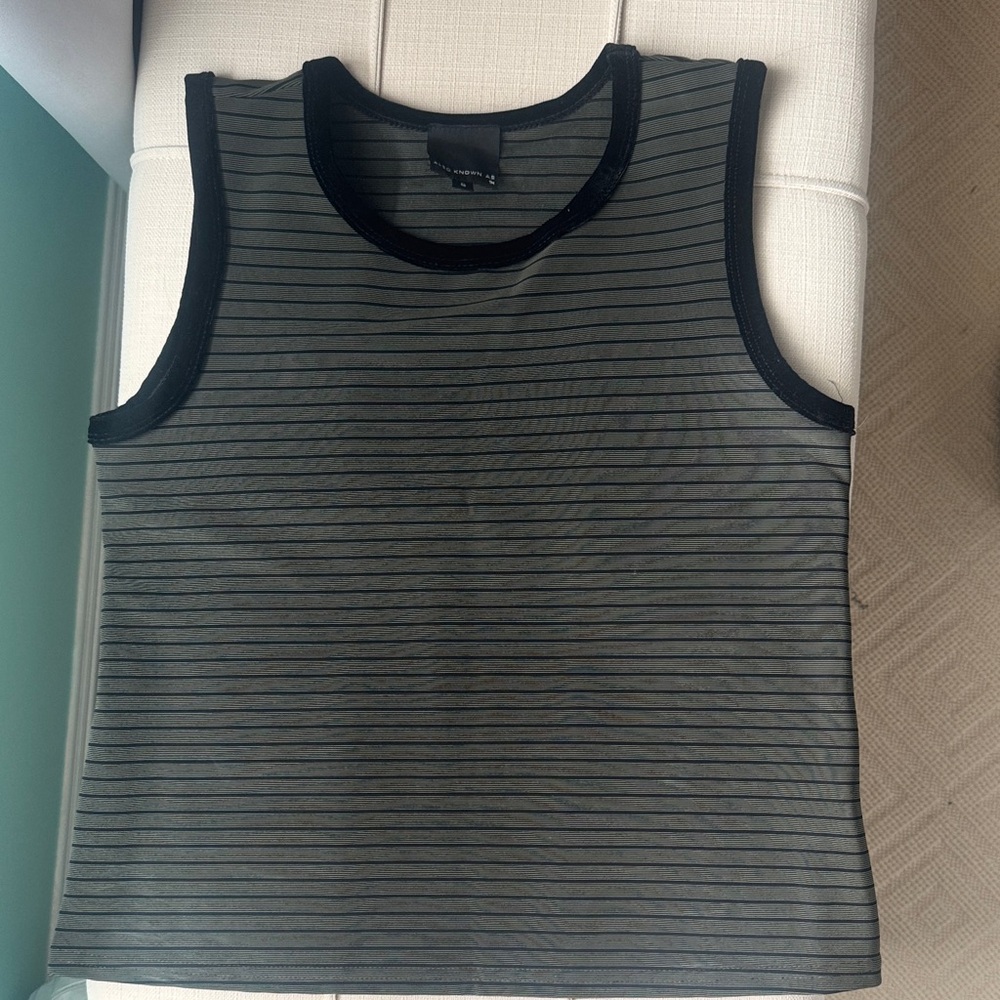Striped Black and Green Top